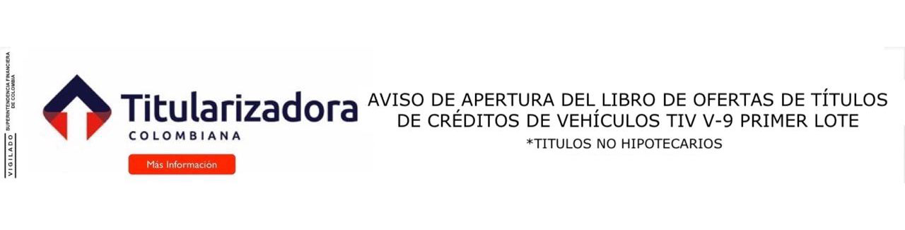 Aviso de apertura del libro de ofertas de títulos no hipotecarios de Créditos de Vehiculo TIV V-9 Primer lote